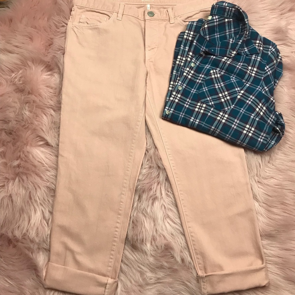 LOFT Pink Boyfriend Jeans